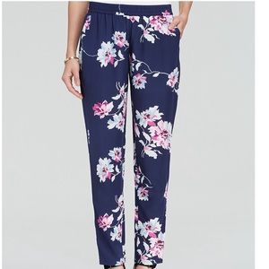 $258 Joie Talina B Navy Floral Silk Pants XS